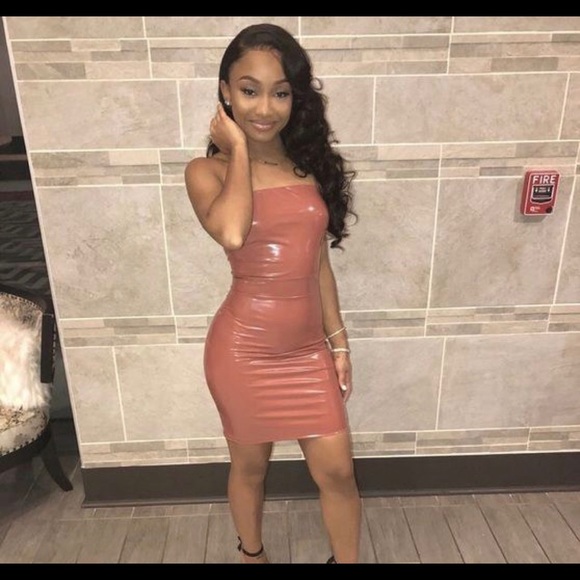No Fashion Deadlines | Dresses | Small Mauve Pink Liquid Vinyl Pu Latex  Dress | Poshmark